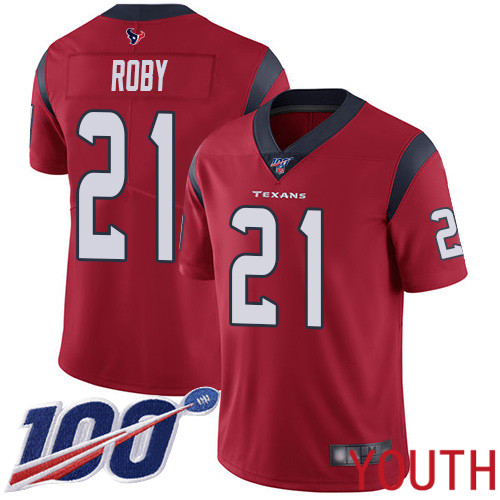 Houston Texans Limited Red Youth Bradley Roby Alternate Jersey NFL Football #21 100th Season Vapor Untouchable->youth nfl jersey->Youth Jersey